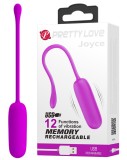 Ou Vibrator Joyce, 12 Moduri Vibratii, Silicon, USB, Mov, 18 cm