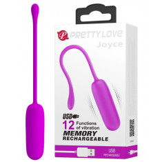 Ou Vibrator Joyce, 12 Moduri Vibratii, Silicon, USB, Mov, 18 cm