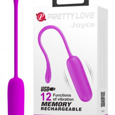 Ou Vibrator Joyce, 12 Moduri Vibratii, Silicon, USB, Mov, 18 cm