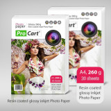 Hartie foto rc glossy 260g format A4, ProCart