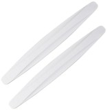 Cumpara ieftin Set 2 benzi pentru protectie bara auto, cu adeziv, plastic si cauciuc, model universal, anti-zgarieturi, 40.5 x 5.2 x 6 mm, alb