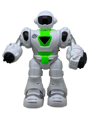 Robot de jucarie care merge, canta, lumineaza, lanseaza sageti foto