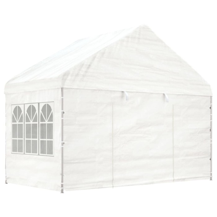 Gossi foisor cu acoperis, alb, 4,08x2,23x3,22 m, polietilena