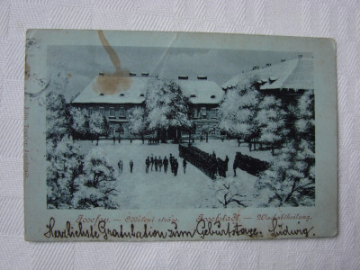 Carte postala circulata in 1899 - cazarma militara din IOSEFSTADT, Viena foto
