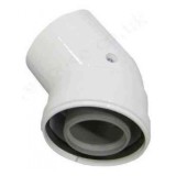 Cot admisie/evacuare gaze arse, coaxial, pentru centrale in condensare, Groppalli D=60/100 mm, 45 grade