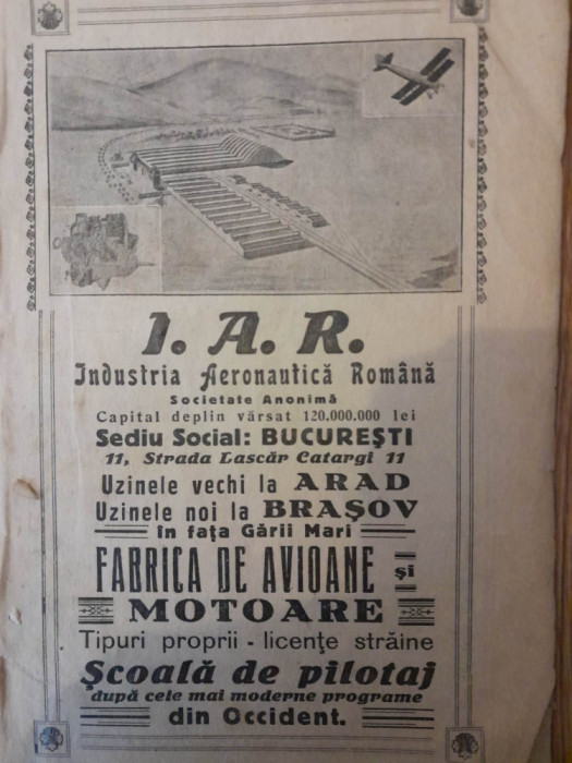 1927, Reclama IAR Industria Aeronautica, Fabrica de avioane, Scoala Pilotaj rara