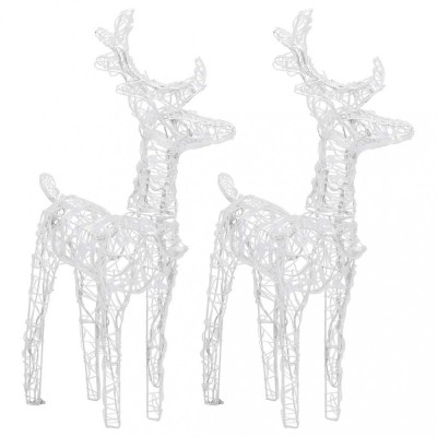 vidaXL Reni de Crăciun, 2 buc., albastru, 80 LED-uri, acril 342680 foto