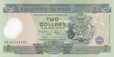 Bancnota Insulele Solomon 2 Dolari 2001 - P23 UNC ( polimer , comemorativa ) foto