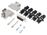 Conector D-Sub 15 PIN Tată Unghi 45&deg; Lipire Cablu Gold Flash