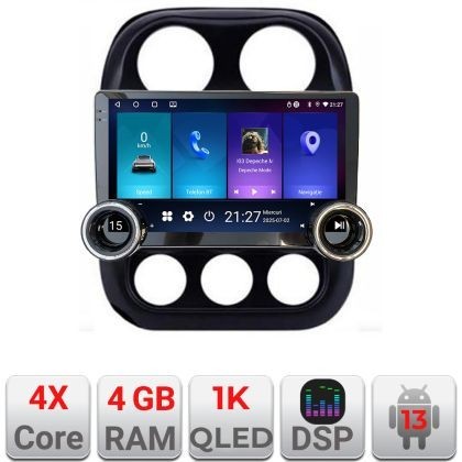 Navigatie Jeep Compass 2010-2016 Manual Kit-2500 Edotec 4+64 10.5 inch Incell 1K android Wifi 5Ghz gps internet 32 CarStore Technology