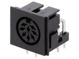 Soclu DIN mamă 8 pini unghi 90&deg; PCB THT 24V 4A