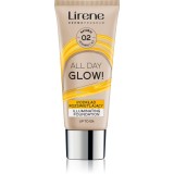 Lirene ALL DAY GLOW! machiaj lichid lucios pentru un efect de lunga durata culoare 02 Natural 30 ml