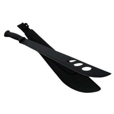 Maceta de vanatoare DEPOX&amp;reg;, Survival Instinct, 58 cm, otel inoxidabil, negru, teaca inclusa foto