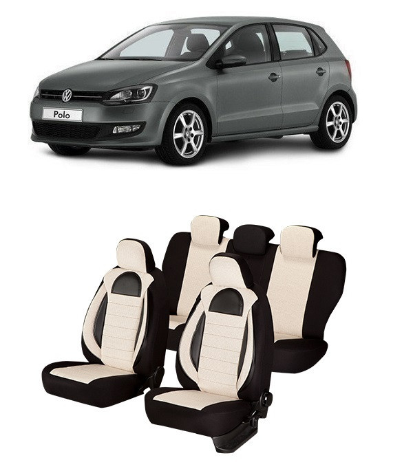 Set Huse scaune auto dedicate VW POLO 2009 - 2017 ( Insertii de piele ecologica)