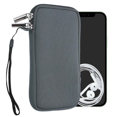 Husa universala pentru telefon, XL - 6.8&amp;quot;, Neopren, Gri, 46188.4.22 foto