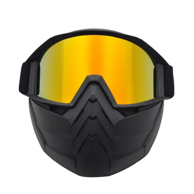 Masca protectie fata, plastic dur + ochelari ski, lentila multicolora, MD02 foto