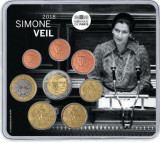 FRANTA 2018 Set monetarie cu 2 euro comemorativ&ldquo;Simone Veil&rdquo;TIRAJ 500/BU&ndash;BLISTER