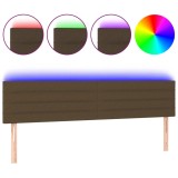 Cumpara ieftin Tablie de pat cu LED, maro inchis, 180x5x78/88 cm, textil