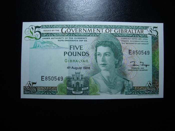 GIBRALTAR 5 POUNDS 1988 UNC
