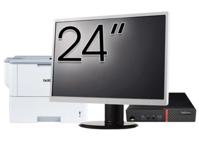 Pachet Calculator Second Hand Lenovo ThinkCentre M700 Mini PC, Intel Core i5-6400T 2.20GHz, 16GB DDR4, 512GB SSD + Monitor 24&amp;amp;quot; &amp;amp; Imprimanta Broth foto