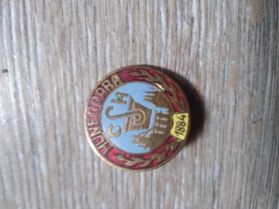 Insigna Industrie 8 CSH Hunedoare 1984 foto