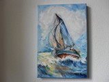 Marina 2-pictura ulei pe panza, Marine, Altul