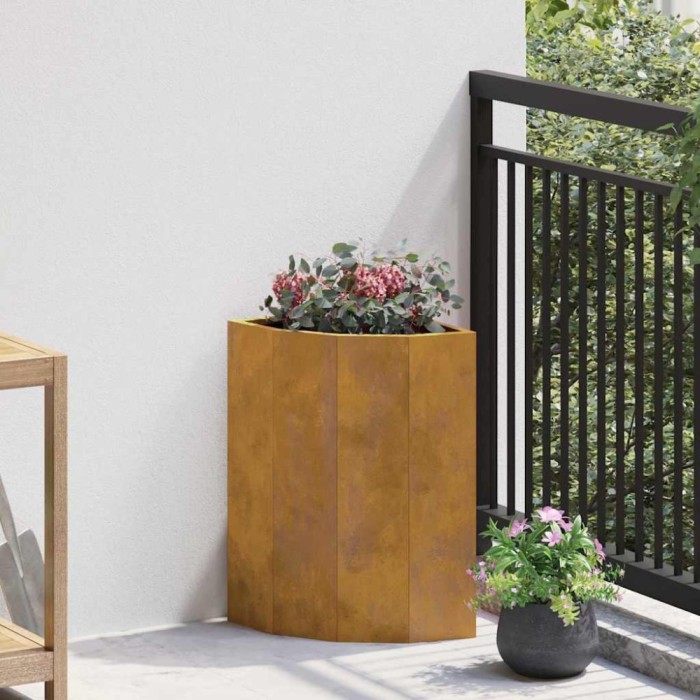 vidaXL Ghiveci de colț Ruginit 30 x 30 x 50 cm 883681