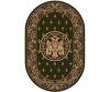 Covor Oval Model Bisericesc Lotos 15032-310, Imprimeu cu Vultur Bicefal, Marime 150 x 230 cm, Verde, Inaltime Fir 8 mm, Antialergic, Polipropilena, Ma