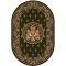 Covor Oval Model Bisericesc Lotos 15032-310, Imprimeu cu Vultur Bicefal, Marime 150 x 230 cm, Verde, Inaltime Fir 8 mm, Antialergic, Polipropilena, Ma