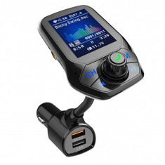 Modulator Auto Transmitator FM Techstar&reg; T43 Bluetooth 4.0 AUX USB QC3.0 Display Color 1.8&quot; MP3 Player Android iOS