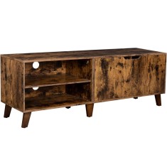 VASAGLE Comoda pentru TV, cu 2 usi si 2 rafturi deschise, 40x140x50cm, maro rustic Household NewTrend