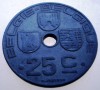 1.516 BELGIA WWII 25 CENTIMES 1945, Europa, Zinc