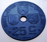 1.516 BELGIA WWII 25 CENTIMES 1945, Europa, Zinc