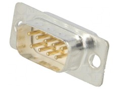 Conector D-Sub 9P Mufă Tată Aurit pentru Lipire pe Cablu