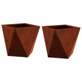 vidaXL Jardinieră 2 pcs Ruginit 30 x 30 x 30 cm 883821