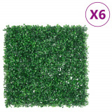 VidaXL Gard din frunze de arbust artificiale,&nbsp;6 buc., verde, 50x50 cm