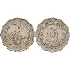 Pakistan 1965 - 10 paisa, circulata