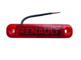 Lampa Gabarit LED Rosie cu Logo Renault 12V 24V, Piese Auto, Lumini Gabarit, Rezistenta Soc, Consum Redus Energie, Montaj Plan