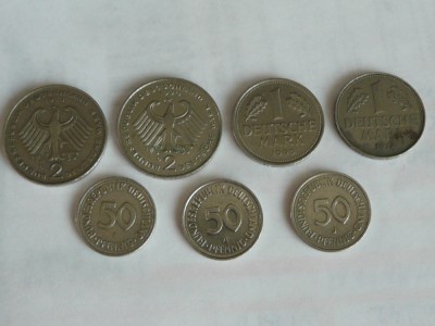 GERMANIA 1950 ,1973 ,1974 ,1977 ,1990 1991 - 7 monezi 50 pfeningi , 1 si 2 marci foto