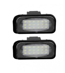 Set 2 Lampi Numar Inmatriculare LED pentru Mercedes C Class W203 4D, E Class W211, CLS Class W219 Canbus, fara eroare de bec ars AutoREY&reg;