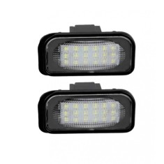 Set 2 Lampi Numar Inmatriculare LED pentru Mercedes C Class W203 4D, E Class W211, CLS Class W219 Canbus, fara eroare de bec ars AutoREY&reg;