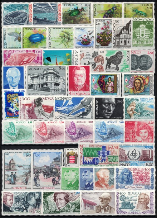 MONACO 1987 - An complet, serii complete MNH / cota Michel 85&euro;