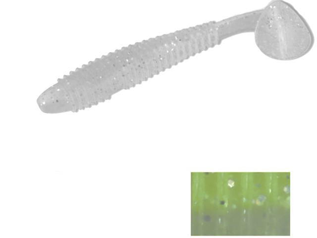 VIBER SHAD COLMIC 3.8&quot; 9.7cm GHOST CHARTREUSE