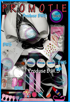 Kit ROMA2 unghii false+ CADOU -Set manichiura lampa LED gel uv,tipsuri foto