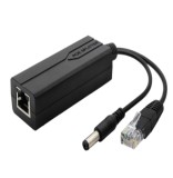 Splitter PoE 48V la 12V pentru camere IP, 10/100Mbps, 1.2A, mufa 5.5x2.1 mm