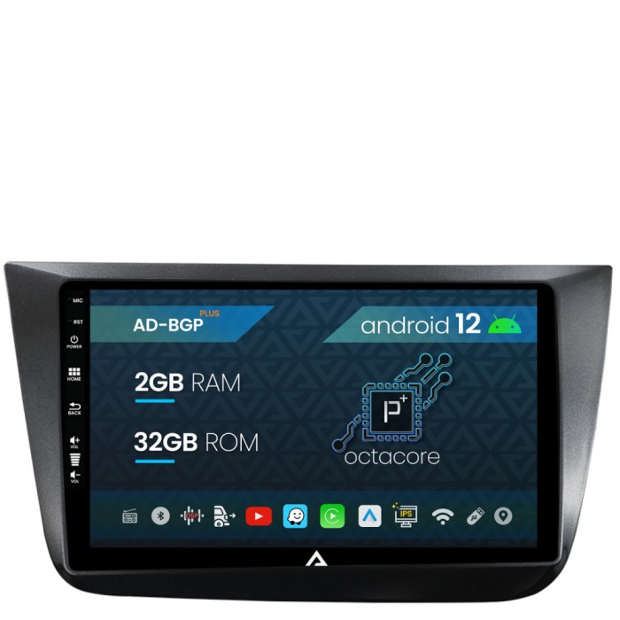 Navigatie Seat Altea Toledo (2005-2012), Android 12, P-Octacore 2GB RAM + 32GB ROM, 9 Inch - AD-BGP9002+AD-BGRKIT055