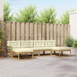 vidaXL Set de canapele de exterior cu pernă 6 pcs Alb și crem 3386839