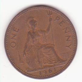 Marea Britanie 1 penny 1961 foto