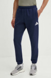 Adidas Performance pantaloni de trening Olympic culoarea albastru marin, cu imprimeu, JF6683