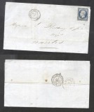 France 1855 Postal History Rare Old Cover + Content Nantes DB.484